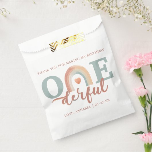 Sachets En Papier Boho Rainbow Onederful Anniversaire Favoriser Sac  (Scellé)