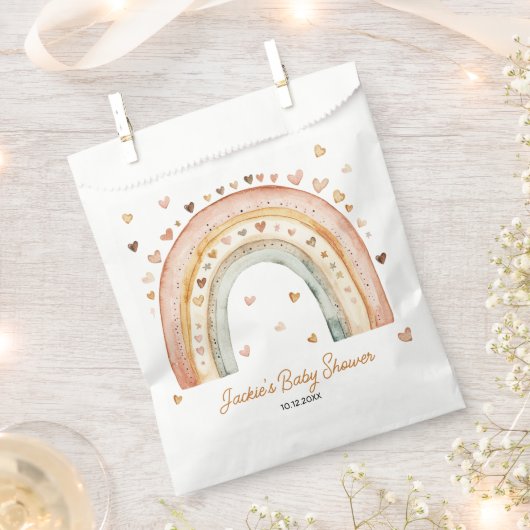 Sachets En Papier Boho Rainbow Watercolor Baby shower (Coupé)