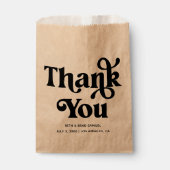 Sachets En Papier Boho Retro Personnalisé Merci  (Devant)