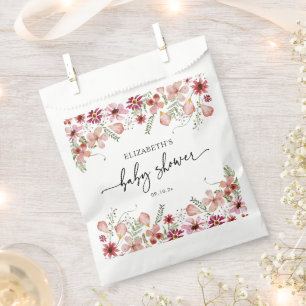 Sachets En Papier Boho rose Pêche fille Baby shower Favoriser le sac