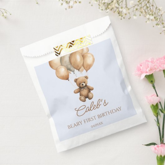 Sachets En Papier Boho Teddy Bear Beary Première fête d'anniversaire (Scellé)