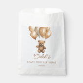 Sachets En Papier Boho Teddy Bear Beary Première fête d'anniversaire (Devant)