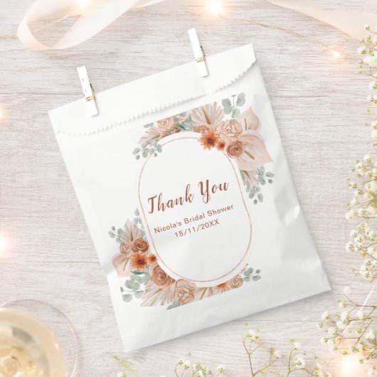 Sachets En Papier Boho Terracotta Pampas Grass Bridal Shower (Coupé)