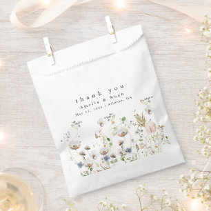 Sachets En Papier Boho Watercolor Fleur sauvage mariage Favor sac