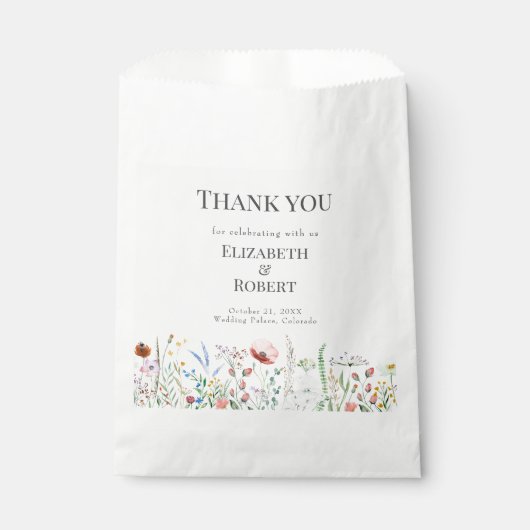 Sachets En Papier Boho Watercolor Fleur sauvage Meadow (Devant)