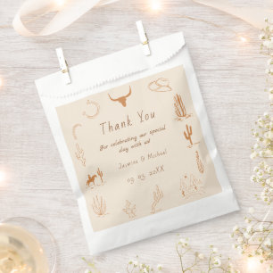Sachets En Papier Boho Western Cowboy Mariage d'illustration