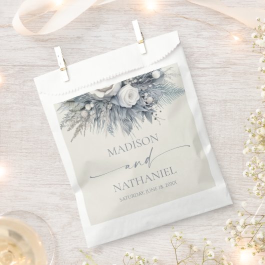 Sachets En Papier Boho White Rose Floral Mariage Jardin (Coupé)