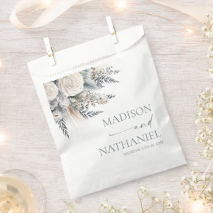 Sachets En Papier Boho White Rose Floral Mariage Jardin