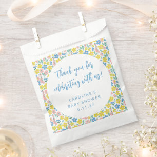 Sachets En Papier Boho Yellow Ditsy Floral Baby shower personnalisé 