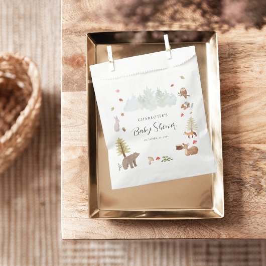 Sachets En Papier Bois Animaux Automne Baby shower d'automne Snack