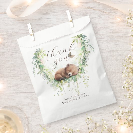 Sachets En Papier Bois Animaux Forêt Végétation Bébé Garçon Douche (Coupé)