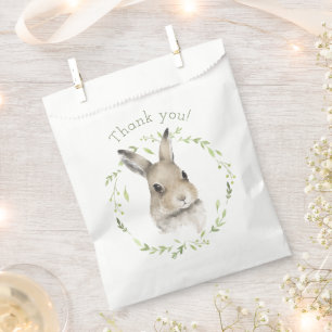 Sachets En Papier Bois Animaux Lapin Lapin Wreath Aquarelle