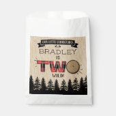 Sachets En Papier Bois de bûcheron à plaies rustiques 2e anniversair (Devant)