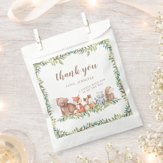 Sachets En Papier Bois forêt animaux bébé garçon douche (Coupé)