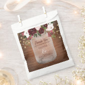 Sachets En Papier Bois rustique Bourgogne Floral Mason Jar Mariage (Coupé)