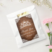 Sachets En Papier Bois rustique & dentelle blanche Tiara Merci d'ann (Scellé)
