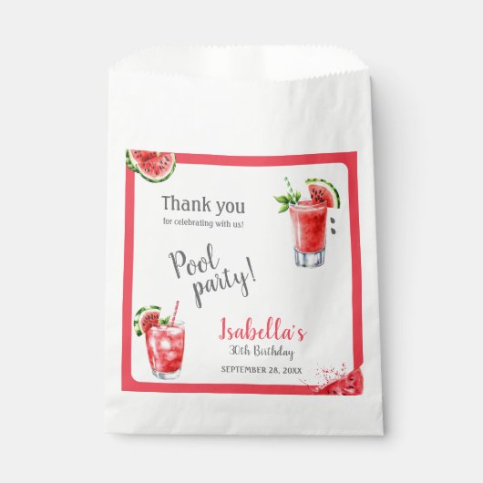 Sachets En Papier Boissons de la Piscine de pastèque (Devant)