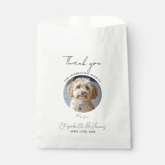 Sachets En Papier Boissons Sur Nous Pet Chien Photo Mariage (Devant)