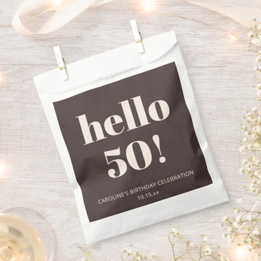 Sachets En Papier Bold Chic Modern Brown Custom Birthday Party (Coupé)