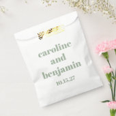 Sachets En Papier Bold Sage Green Chic Mariage moderne Personnalisé (Scellé)