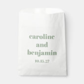 Sachets En Papier Bold Sage Green Chic Mariage moderne Personnalisé (Devant)