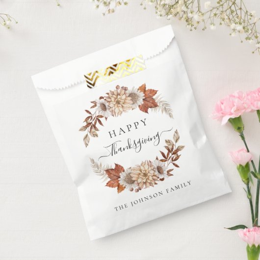 Sachets En Papier Bon thanksgiving floral de automne rustique person (Scellé)