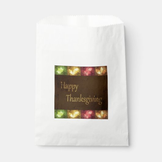 Sachets En Papier Bon thanksgiving Grunge Feuilles (Devant)