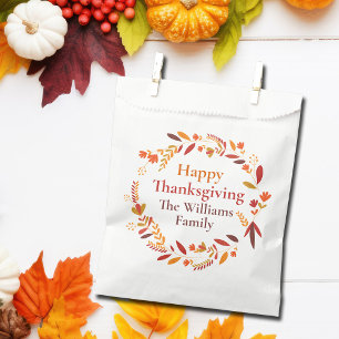 Sachets En Papier Bon thanksgiving personnalisé Autumn Leaf Party