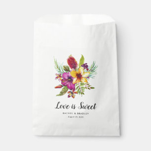 Sachets En Papier Bonbons Mariages Fleurs tropicales d'été