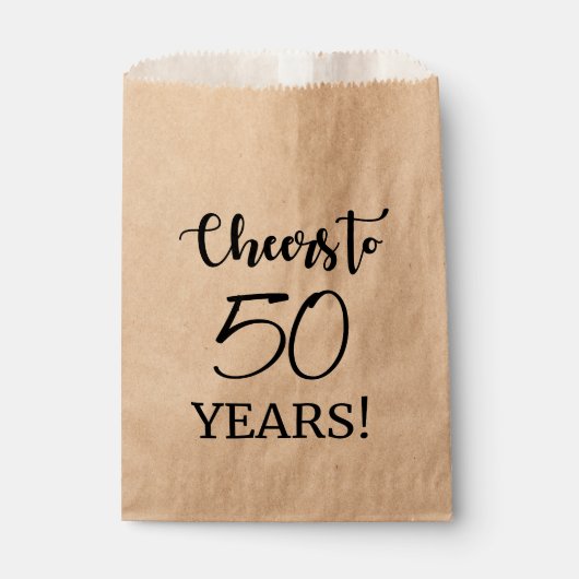 Sachets En Papier Bonjour à 50 ans ! (Devant)