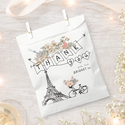 Sachets En Papier Bonjour Bebe Baby shower neutre du genre (Coupé)