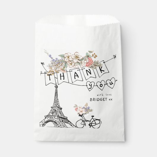 Sachets En Papier Bonjour Bebe Baby shower neutre du genre (Devant)