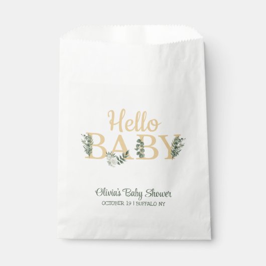 Sachets En Papier Bonjour Bébé Eucalyptus (Devant)