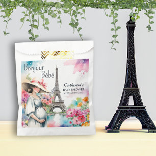 Sachets En Papier Bonjour Bebe Floral Tour Eiffel Baby shower Paris