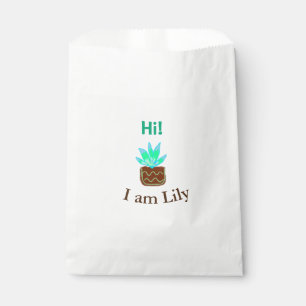 Sachets En Papier Bonjour Je suis Lily cactus succulent ajouter nom