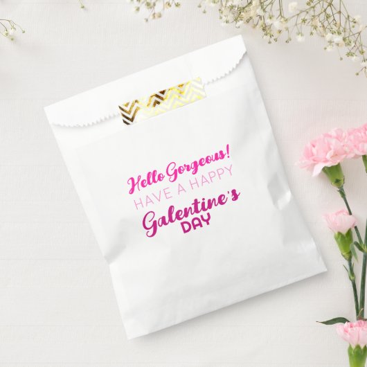 Sachets En Papier Bonjour Magnifique Galentine's mignonne Pink Typog (Scellé)