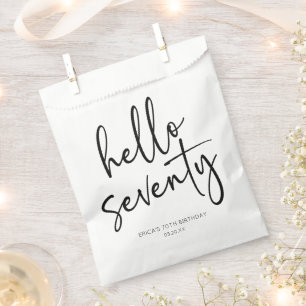 Sachets En Papier Bonjour Soixante-dix minimalistes 70e fête d'anniv