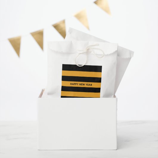 Sachets En Papier Bonne année Noir et Jaune (Fête)