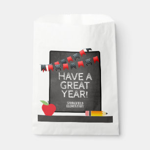 Sachets En Papier Bonne année Tableau noir à la craie rouge et noire
