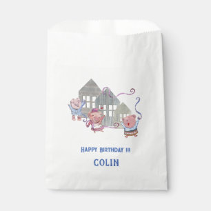 Sachets En Papier Bonne fête d'anniversaire Trois petits cochons Per