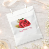 Sachets En Papier Bonne fête des mères avec une seule rose rouge (Coupé)