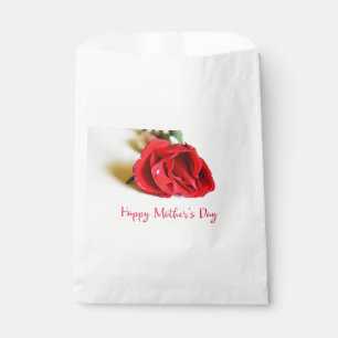 Sachets En Papier Bonne fête des mères avec une seule rose rouge