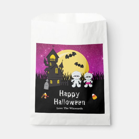 Sachets En Papier Bonne fête d'Halloween maman rose (Devant)