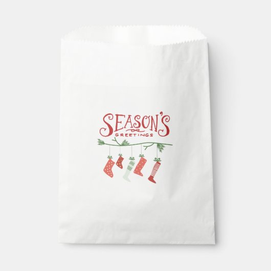 Sachets En Papier Bonnes Fêtes et objets de Noël (Devant)