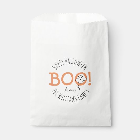 Sachets En Papier BOO ! Belle fête d'Halloween Fantôme ou traitement (Devant)