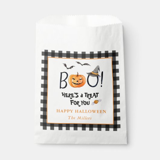 Sachets En Papier BOO Citrouille Happy Halloween traiter (Devant)