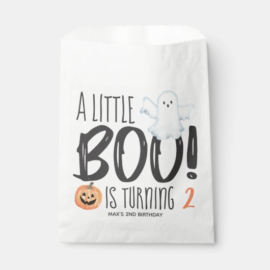 Sachets En Papier Boo Ghost Jack O'Lantern Halloween Anniversaire (Devant)