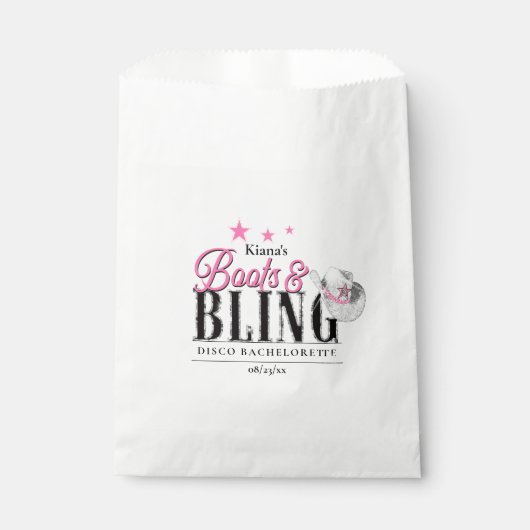 Sachets En Papier Boots 'n Bling Disco Bachelorette ID925 (Devant)