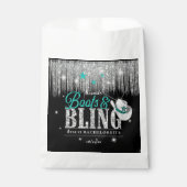 Sachets En Papier Boots 'n Bling Disco Bachelorette Turquoise ID925 (Devant)