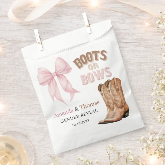 Sachets En Papier Boots or Bows Western Gender Reveal (Coupé)